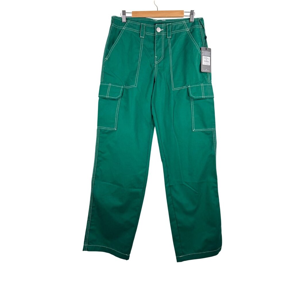 True Religion Military Single needle Cargo Pants Aventurine baggy Green sz 29